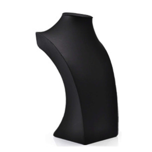 Comelyjewel 13.4" Tall Black PU Faux Leather Necklace Chain Holder Storage Display Show Boutique Stand Mannequin Bust Home Organisation Jewelry Organizer for Girls Women