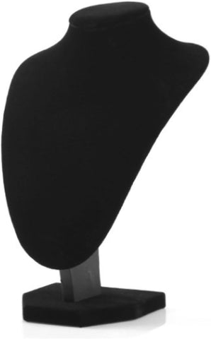 Comelyjewel 3pcs/Pack 9 Inches Velvet Necklace Holder, Jewelry Organizer for Women, Elegant Jewelry Organizers and Storage Solution, Mannequins Bust Stand for Necklaces and Accessories (Black)