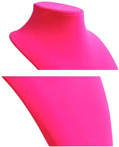 Comelyjewel 3pcs/Pack 9 Inches Velvet Necklace Holder, Jewelry Organizer for Women, Elegant Jewelry Organizers and Storage Solution, Mannequins Bust Stand for Necklaces and Accessories (Pink)
