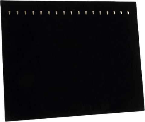 Comelyjewel Pack of 3 Black Velvet Jewelry Display Board with 17 Hooks Necklace Stands Boutique Stands Holder for Chain