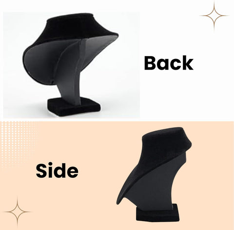 YAN & HIN 2pcs 6-inch (15x15Hcm) Short Black Velvet Necklace Small Holder Stand Display Stands Mannequin Bust Jewelry Organizer Displays for Vendors Shop Event Shows (Black Velvet, 15 x 15 cm)