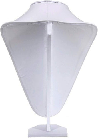 Comelyjewel 21cm Necklace Holder Jewelry Organizer Set of 2, Elegant Jewelry Organizers and Storage, Premium Jewelry Organizer for Women, Mannequin Bust Stand for Necklaces (White Faux Leather)