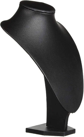 Comelyjewel 21cm Necklace Holder Jewelry Organizer Set of 2, Elegant Jewelry Organizers and Storage, Premium Jewelry Organizer for Women, Mannequin Bust Stand for Necklaces (Black Faux Leather)