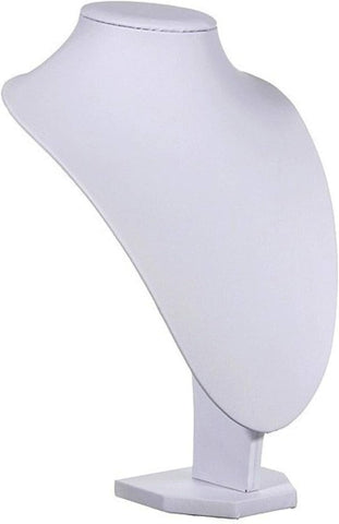 Comelyjewel 21cm Necklace Holder Jewelry Organizer Set of 2, Elegant Jewelry Organizers and Storage, Premium Jewelry Organizer for Women, Mannequin Bust Stand for Necklaces (White Faux Leather)