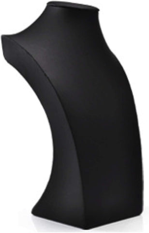 Comelyjewel 13.4" Tall Black PU Faux Leather Necklace Chain Holder Storage Display Show Boutique Stand Mannequin Bust Home Organisation Jewelry Organizer for Girls Women