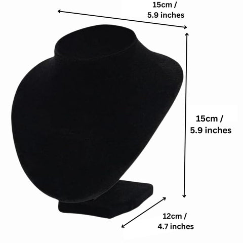 YAN & HIN 2pcs 6-inch (15x15Hcm) Short Black Velvet Necklace Small Holder Stand Display Stands Mannequin Bust Jewelry Organizer Displays for Vendors Shop Event Shows (Black Velvet, 15 x 15 cm)