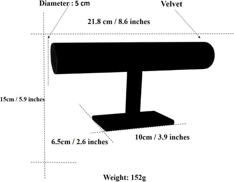 Comelyjewel 3pcs/pack Jewelry Organizer - Black Velvet 1 Row Bracelet Holder & 9" Necklace Holder Elegant Room Decor & Jewelry Organizers and Storage Solution for Fashion Accessories