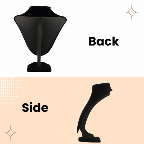 YAN & HIN 2pcs 6-inch (15x15Hcm) Short Black Velvet Necklace Small Holder Stand Display Stands Mannequin Bust Jewelry Organizer Displays for Vendors Shop Event Shows (Black Velvet, 15 x 15 cm)