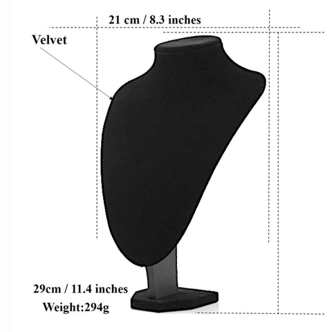 YAN & HIN 2pcs 6-inch (15x15Hcm) Short Black Velvet Necklace Small Holder Stand Display Stands Mannequin Bust Jewelry Organizer Displays for Vendors Shop Event Shows (Black Velvet, 15 x 15 cm)