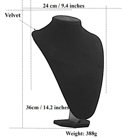 YAN & HIN 2pcs 6-inch (15x15Hcm) Short Black Velvet Necklace Small Holder Stand Display Stands Mannequin Bust Jewelry Organizer Displays for Vendors Shop Event Shows (Black Velvet, 15 x 15 cm)
