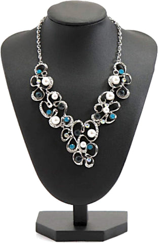 Comelyjewel 21cm Necklace Holder Jewelry Organizer Set of 2, Elegant Jewelry Organizers and Storage, Premium Jewelry Organizer for Women, Mannequin Bust Stand for Necklaces (Black Faux Leather)