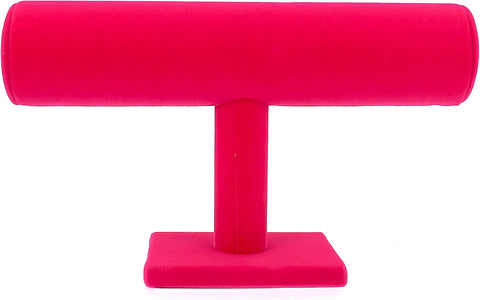 Comelyjewel Set of 3 9" Pink Velvet Necklace Bust Holder & 1 Row Bracelet Holder, Women Accessories Organizer Chain Storage, Display Stand Mannequin For Home Decor