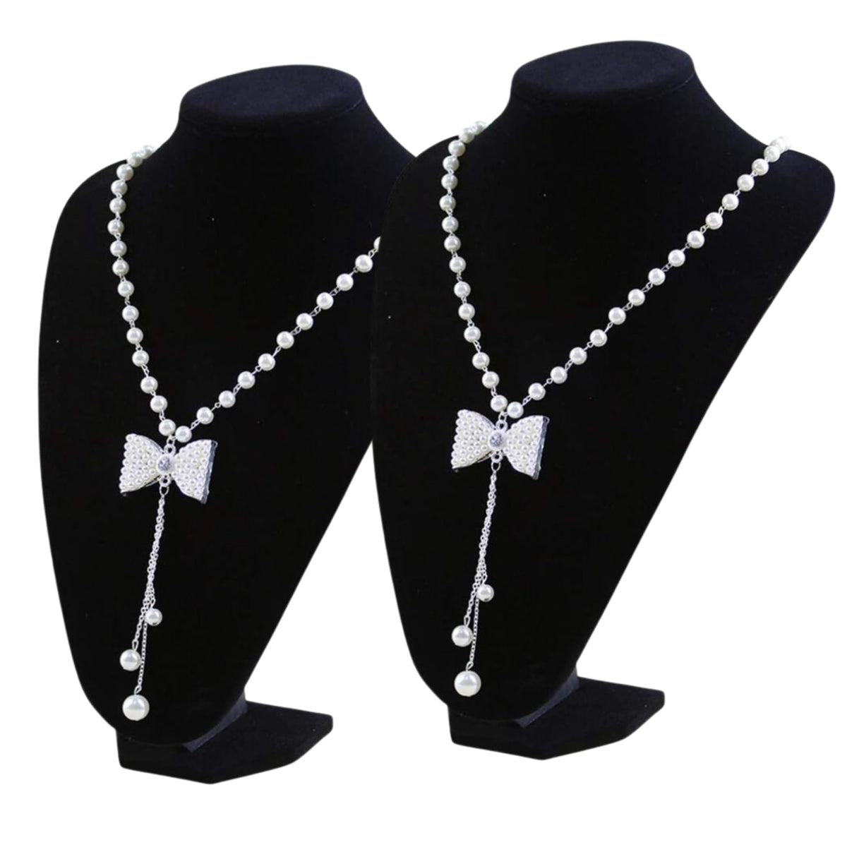 YAN & HIN 2pcs 6-inch (15x15Hcm) Short Black Velvet Necklace Small Holder Stand Display Stands Mannequin Bust Jewelry Organizer Displays for Vendors Shop Event Shows (Black Velvet, 15 x 15 cm)