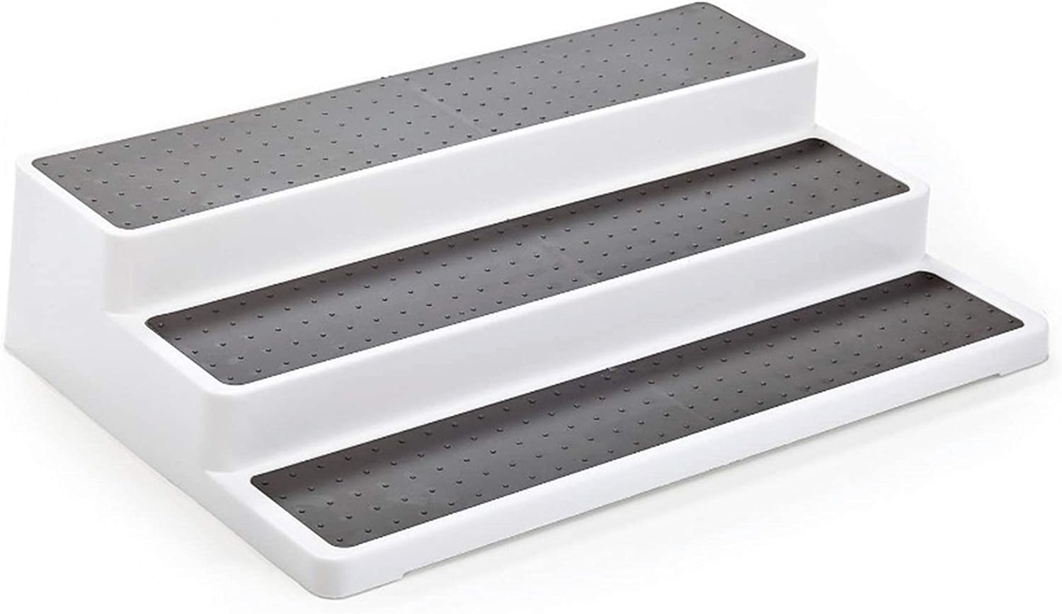 3pcs/pack Non Skid 3 Tier Lazy Susan White Grey Silicon Surface Spice Racks Kitchen Can Shelf Home Countertop Organizer Bathroom Storage Pantry Cabinet, 14.4"/36.5cm (W) X 9.5"/24cm(D) X 3.3"/8.5cm(H)