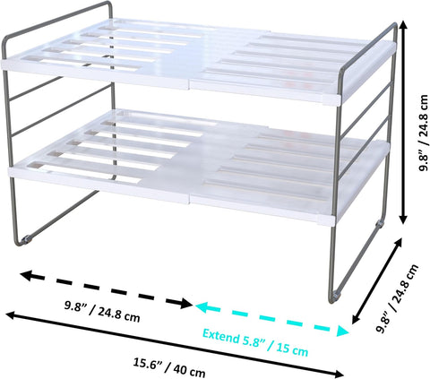 YAN & HIN 3-Tier Pantry Cabinet Organizers and Storage Adjustable Height and Expandable Kitchen Plastic Wrap Organizer Sturdy Aluminum Foil Countertop For Cupboard Multi-Purpose Use
