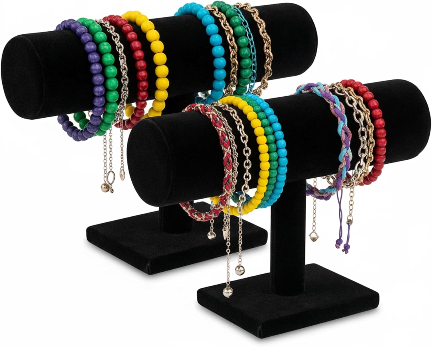 Comelyjewel black velvet T-bar bracelet holders