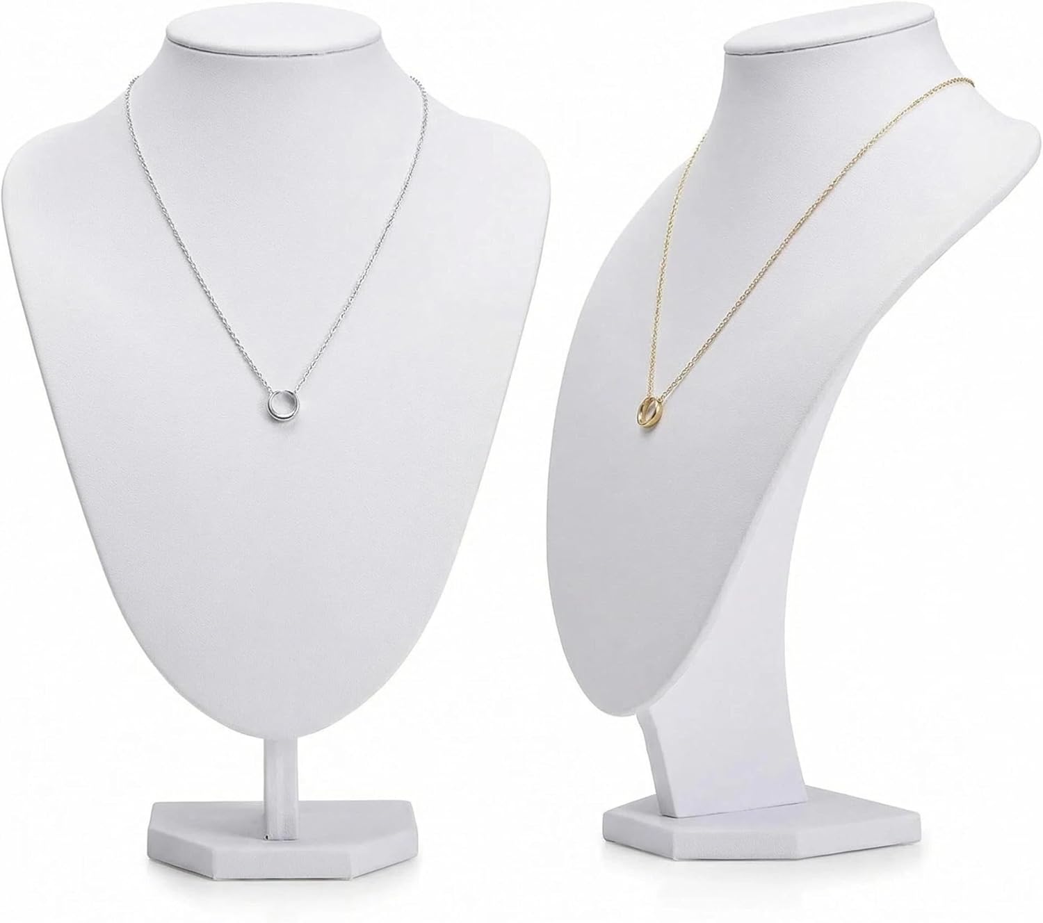 Comelyjewel small black faux leather necklace display busts